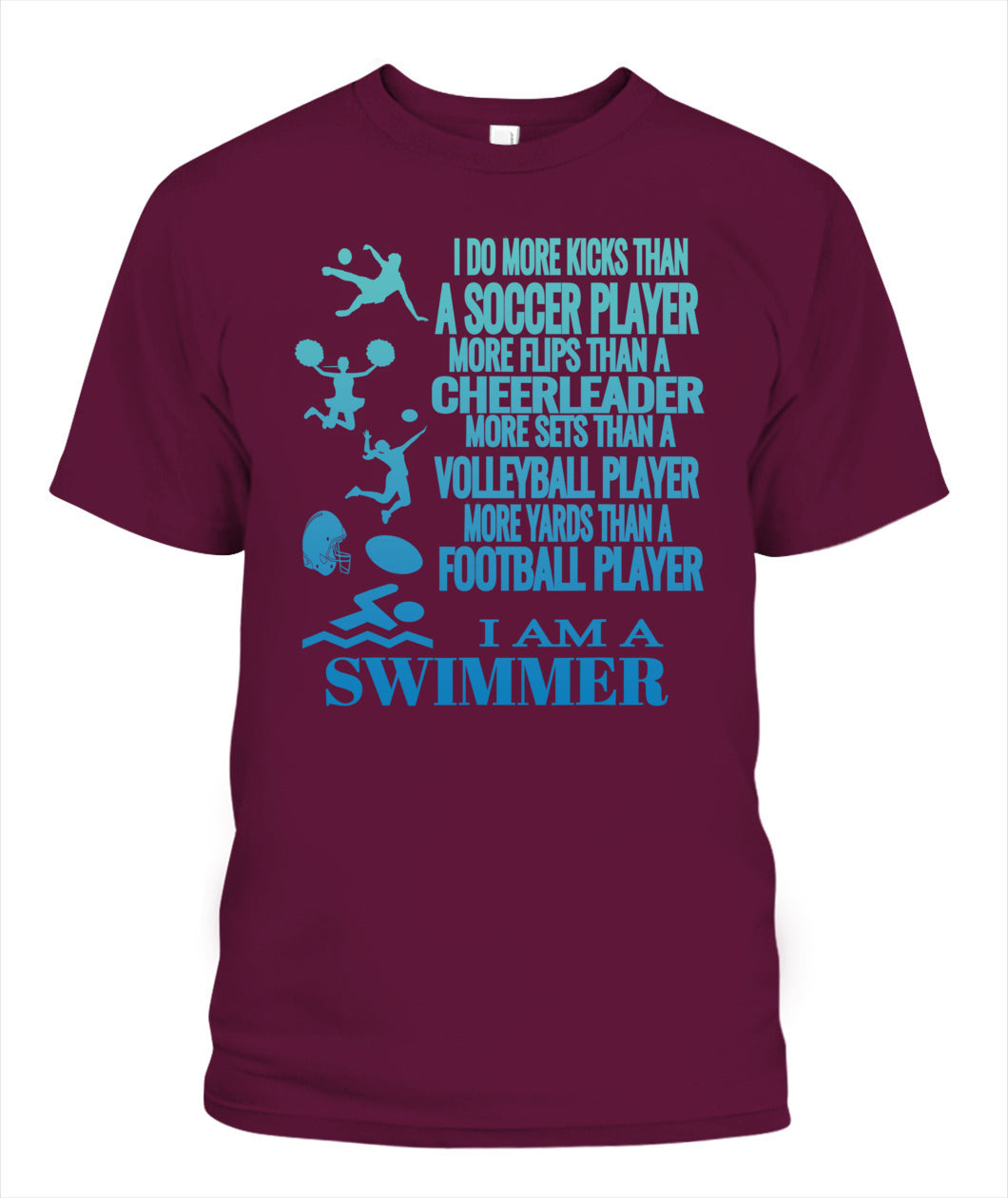 Swimming DALSWI003 | Unisex Soft Cotton T-Shirt