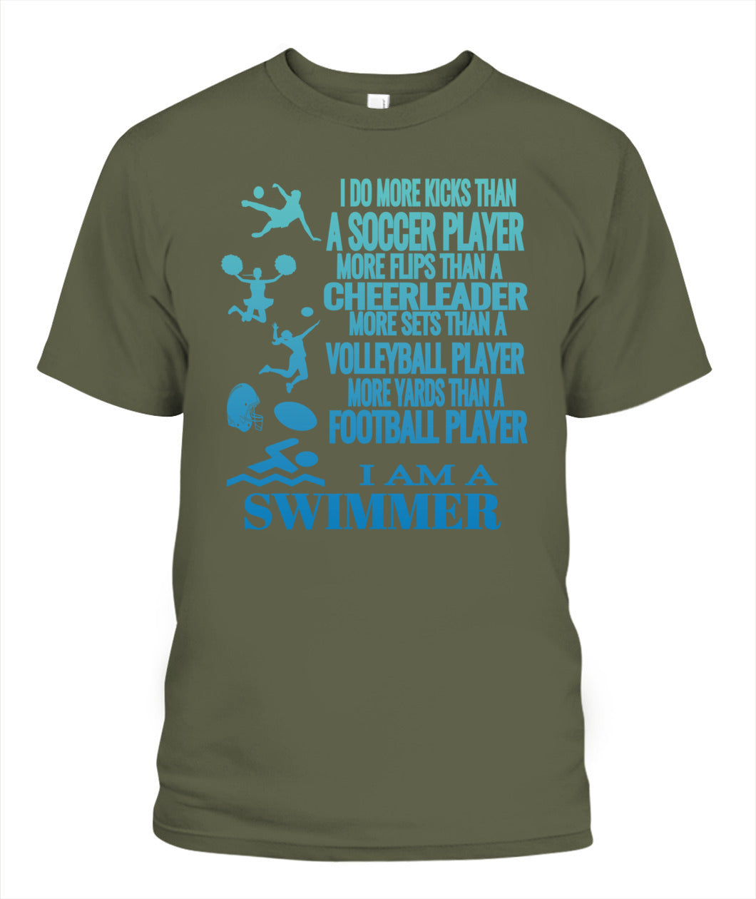 Swimming DALSWI003 | Unisex Soft Cotton T-Shirt