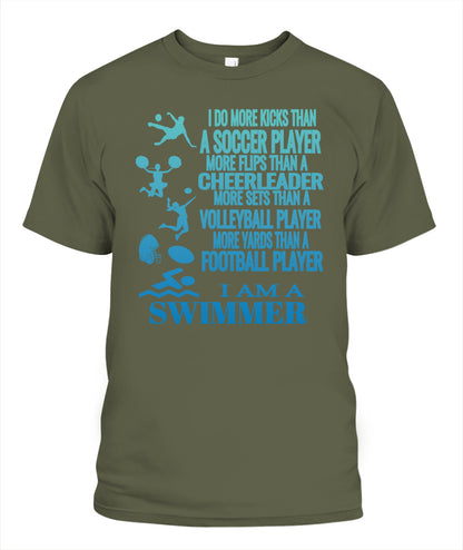 Swimming DALSWI003 | Unisex Soft Cotton T-Shirt