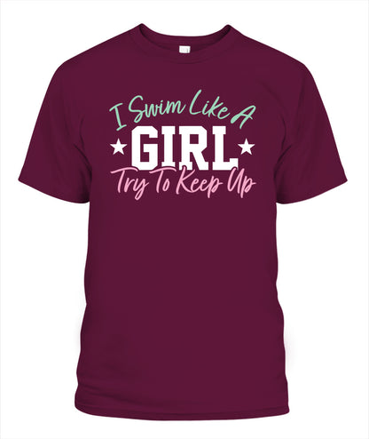 Swimming DALSWI009 | Unisex Soft Cotton T-Shirt