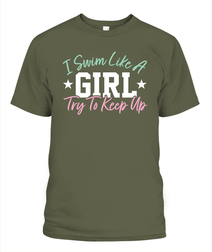 Swimming DALSWI009 | Unisex Soft Cotton T-Shirt